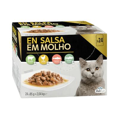 Bocaditos en salsa gato adulto Delikuit